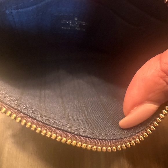 Authentic Louis Vuitton Navy Blue Empriente Mini Pouchette - Picture 7 of 9